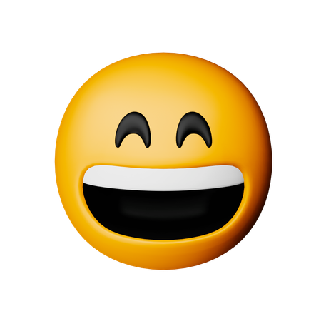 Grinsendes Gesicht mit lachenden Augen  3D Icon