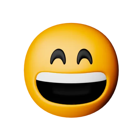 Grinsendes Gesicht mit lachenden Augen  3D Icon