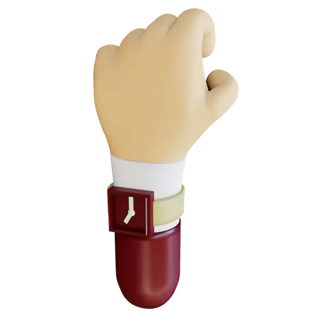 Gripping hand gesture 3D Illustration
