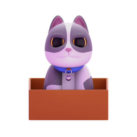 Chat de camionnette gris  3D Icon