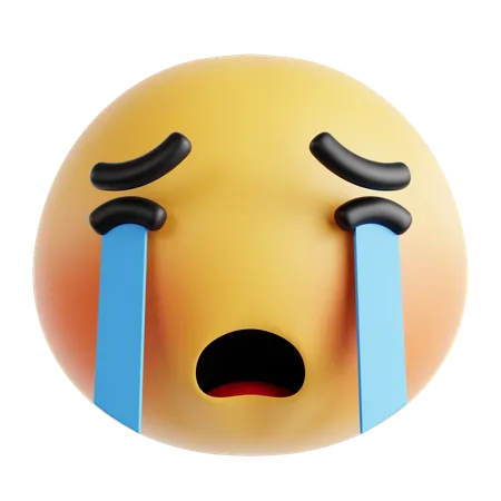 Emoji gritando y llorando  3D Icon