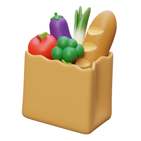 Groceries Bag  3D Icon
