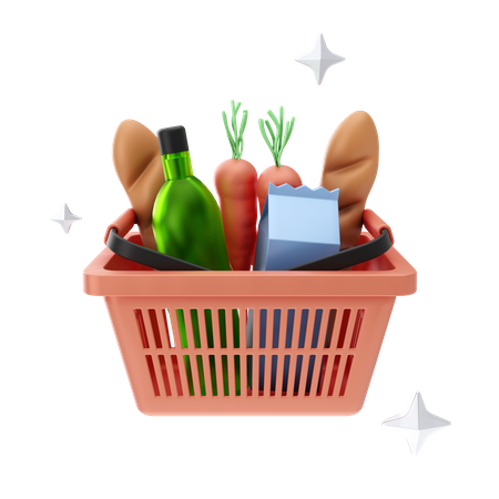 Groceries Basket  3D Icon