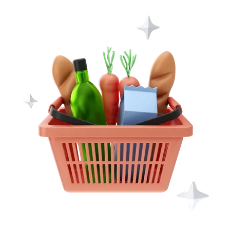 Groceries Basket  3D Icon