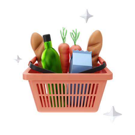 Groceries Basket  3D Icon