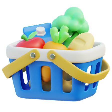 Groceries Basket  3D Icon
