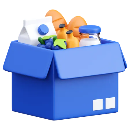 Groceries Box  3D Icon