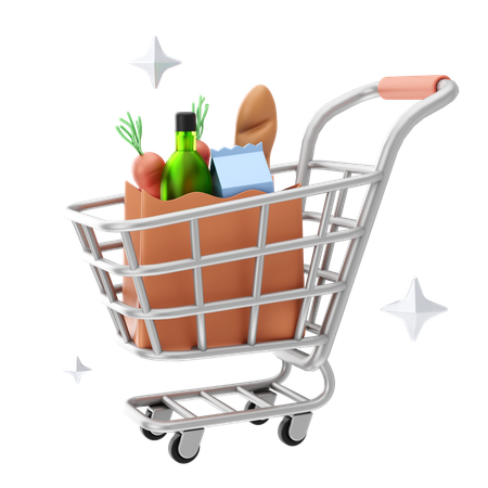 Groceries Shopping  3D Icon