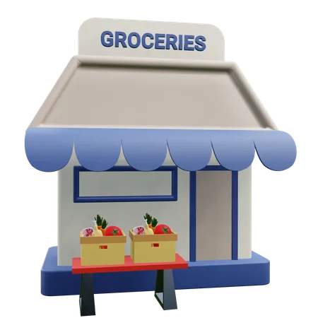 Groceries Store  3D Icon