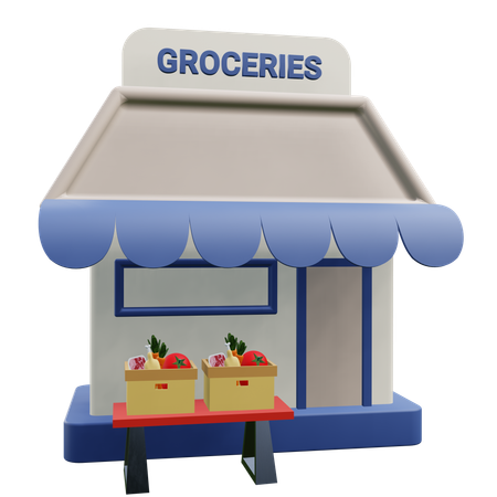 Groceries Store  3D Icon
