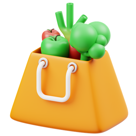 Grocery Bag  3D Icon