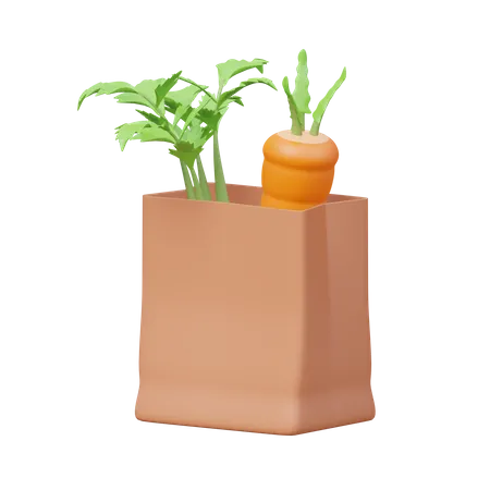 Grocery Bag  3D Illustration