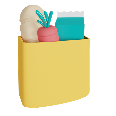 Grocery Bag  3D Illustration