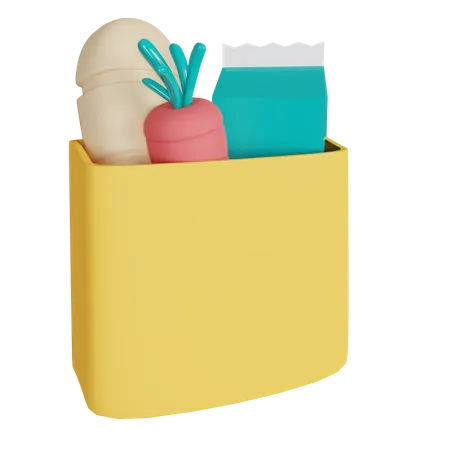 Grocery Bag  3D Illustration