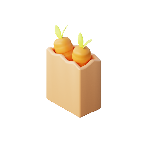 Grocery Bag  3D Illustration