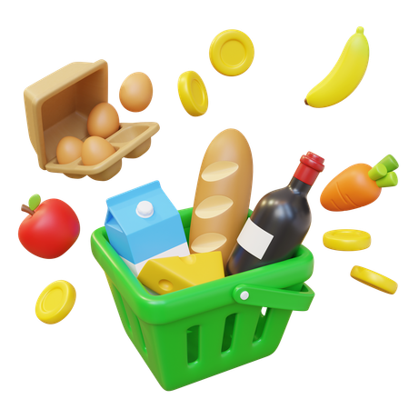 Grocery Basket  3D Icon