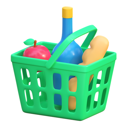 Grocery Basket  3D Icon