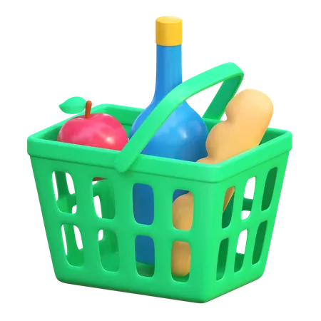 Grocery Basket  3D Icon