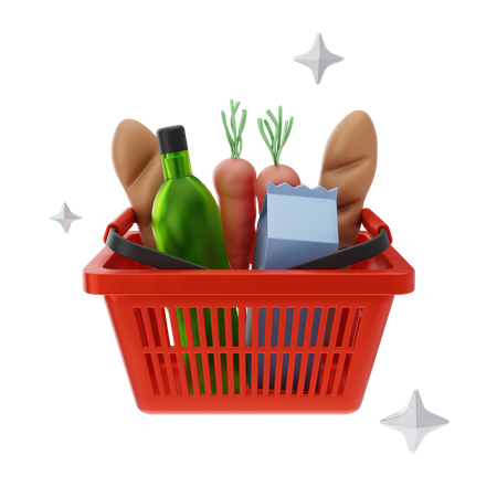 Grocery Basket  3D Icon