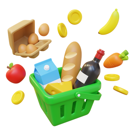 Grocery Basket  3D Icon
