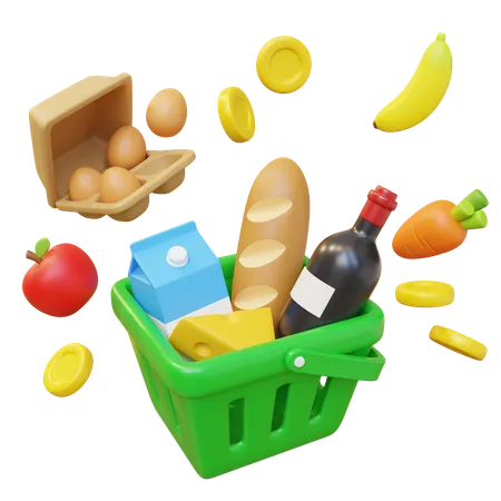 Grocery Basket  3D Icon