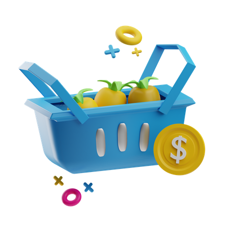 Grocery Basket  3D Icon