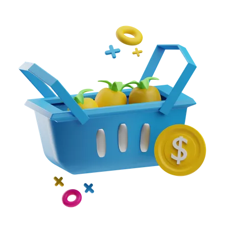 Grocery Basket  3D Icon