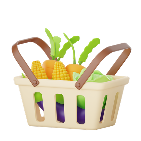 Grocery Basket  3D Icon