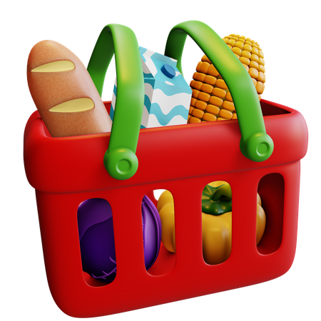 Grocery Basket  3D Illustration