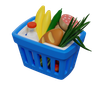 3d grocery bucket logo