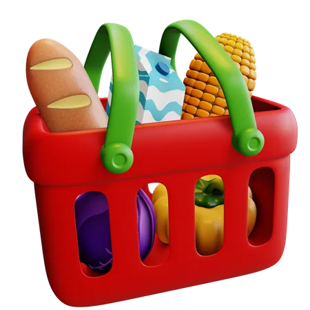 Grocery Basket  3D Illustration