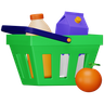 grocery bucket 3d illustration