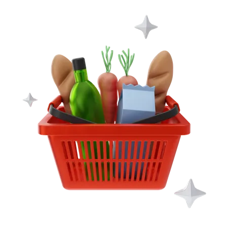 Grocery Basket  3D Icon