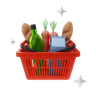 grocery bucket 3d illustration