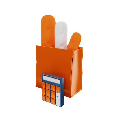 Grocery Bill Calculation  3D Icon