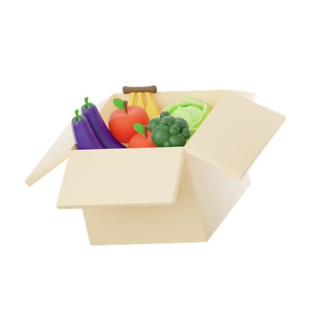 Grocery Box  3D Icon