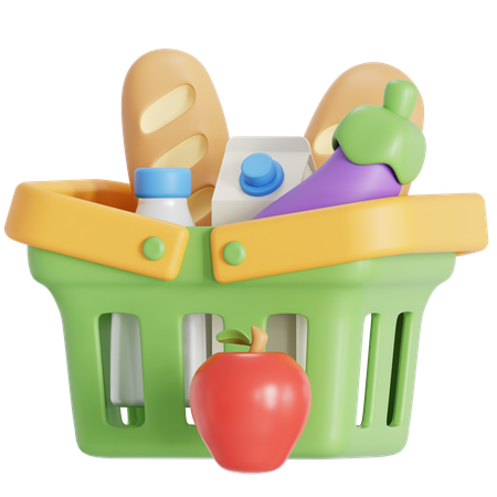 Grocery cart  3D Icon