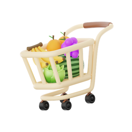 Grocery Cart  3D Icon