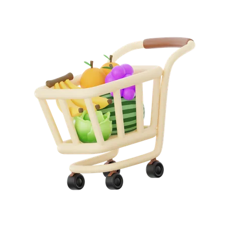 Grocery Cart  3D Icon