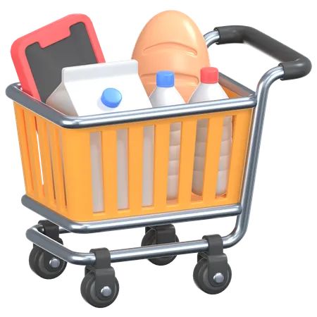 식료품 카트  3D Icon