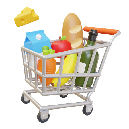 Grocery Cart  3D Icon