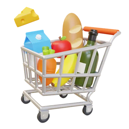 Grocery Cart  3D Icon