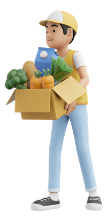 Grocery Delivery  3D Illustration