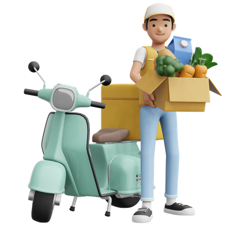 Grocery Delivery  3D Illustration