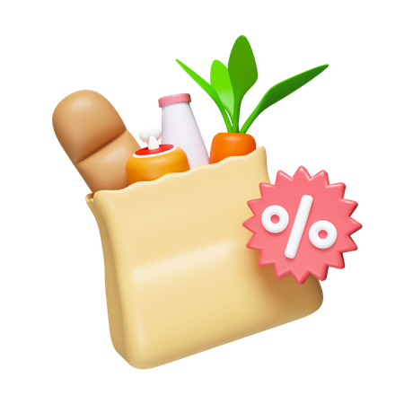 Grocery Discount  3D Icon