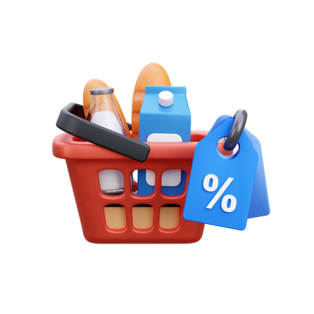 Grocery Discount  3D Icon