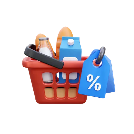 Grocery Discount  3D Icon