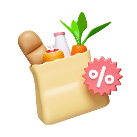 Grocery Discount  3D Icon