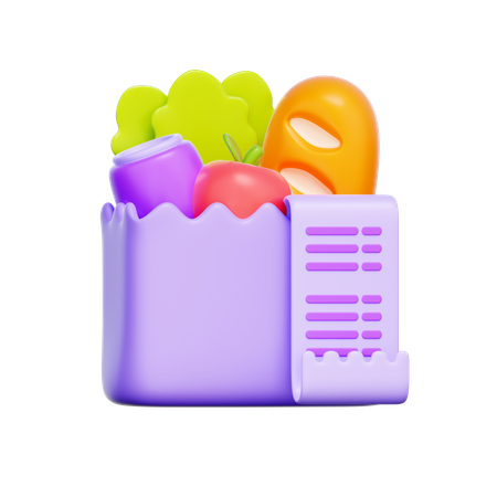 식료품 비용  3D Icon