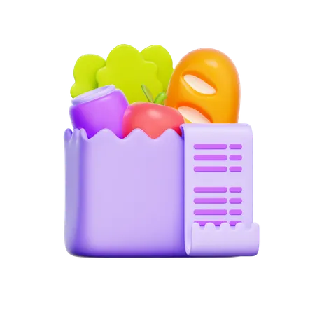 식료품 비용  3D Icon